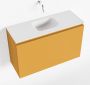 Mondiaz OLAN Toiletmeubel 80x30x40cm met 0 kraangaten 1 lades ocher mat Wastafel Lex midden Solid Surface Wit FK75342562 - Thumbnail 1