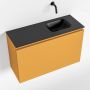 Mondiaz OLAN Toiletmeubel 80x30x40cm met 0 kraangaten 1 lades ocher mat Wastafel Lex rechts Solid Surface Zwart FK75342914 - Thumbnail 1