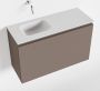 Mondiaz OLAN Toiletmeubel 80x30x40cm met 0 kraangaten 1 lades smoke mat Wastafel Lex links Solid Surface Wit FK75342506 - Thumbnail 1