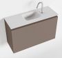 Mondiaz OLAN Toiletmeubel 80x30x40cm met 1 kraangaten 1 lades smoke mat Wastafel Lex midden Solid Surface Wit FK75342503 - Thumbnail 1
