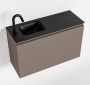 Mondiaz OLAN Toiletmeubel 80x30x40cm met 1 kraangaten 1 lades smoke mat Wastafel Lex links Solid Surface Zwart FK75342853 - Thumbnail 1