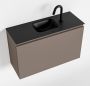 Mondiaz OLAN Toiletmeubel 80x30x40cm met 1 kraangaten 1 lades smoke mat Wastafel Lex midden Solid Surface Zwart FK75342851 - Thumbnail 1