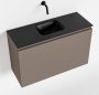 Mondiaz OLAN Toiletmeubel 80x30x40cm met 0 kraangaten 1 lades smoke mat Wastafel Lex midden Solid Surface Zwart FK75342852 - Thumbnail 1