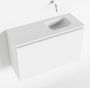 Mondiaz OLAN Toiletmeubel 80x30x40cm met 0 kraangaten 1 lades talc mat Wastafel Lex rechts Solid Surface Wit FK75342421 - Thumbnail 1