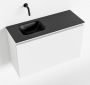 Mondiaz OLAN Toiletmeubel 80x30x40cm met 0 kraangaten 1 lades talc mat Wastafel Lex links Solid Surface Zwart FK75342767 - Thumbnail 1