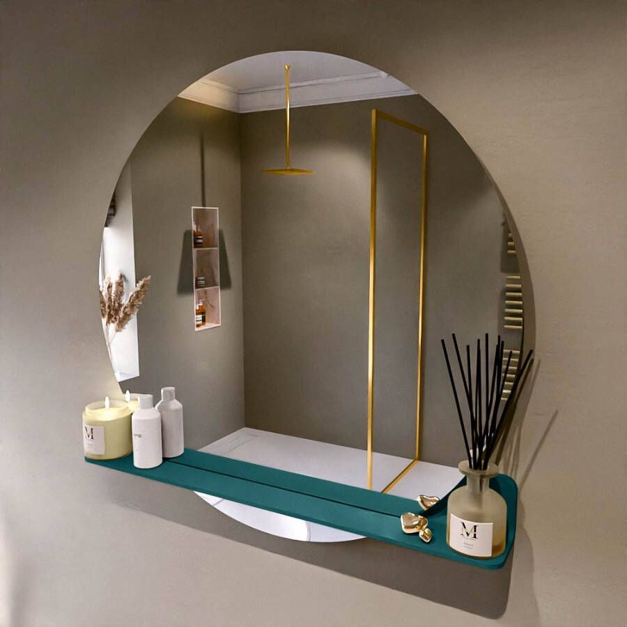 Mondiaz SPOT Badkamerspiegel rond 100cm spiegelplanchet kleur Smag SPOTPLNCHT100SMA