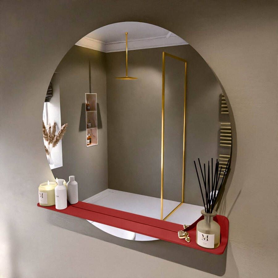Mondiaz SPOT spiegel rond 110cm met Spiegelplanchet kleur Fire.