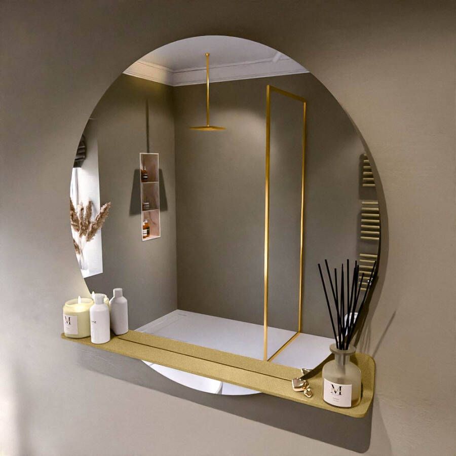 Mondiaz SPOT spiegel rond 110cm met Spiegelplanchet kleur Oro.
