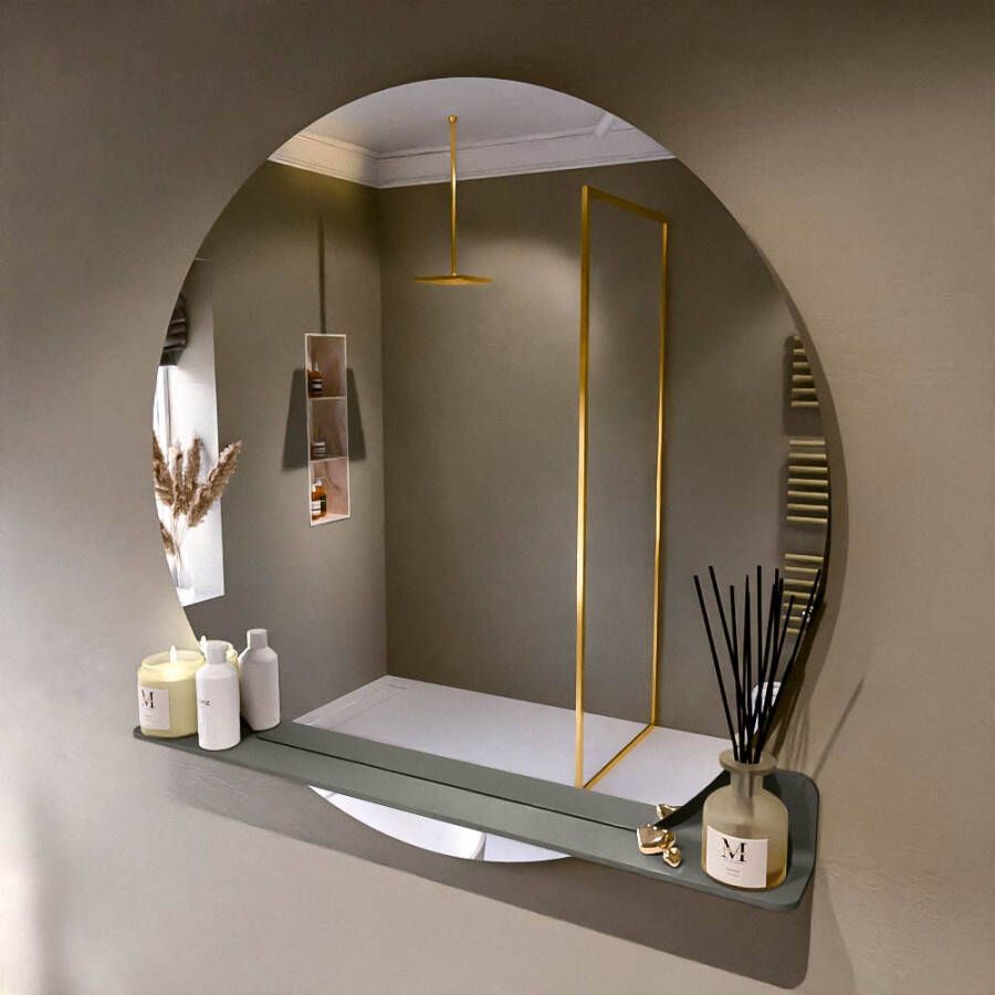 Mondiaz SPOT spiegel rond 110cm met Spiegelplanchet kleur Smoke.
