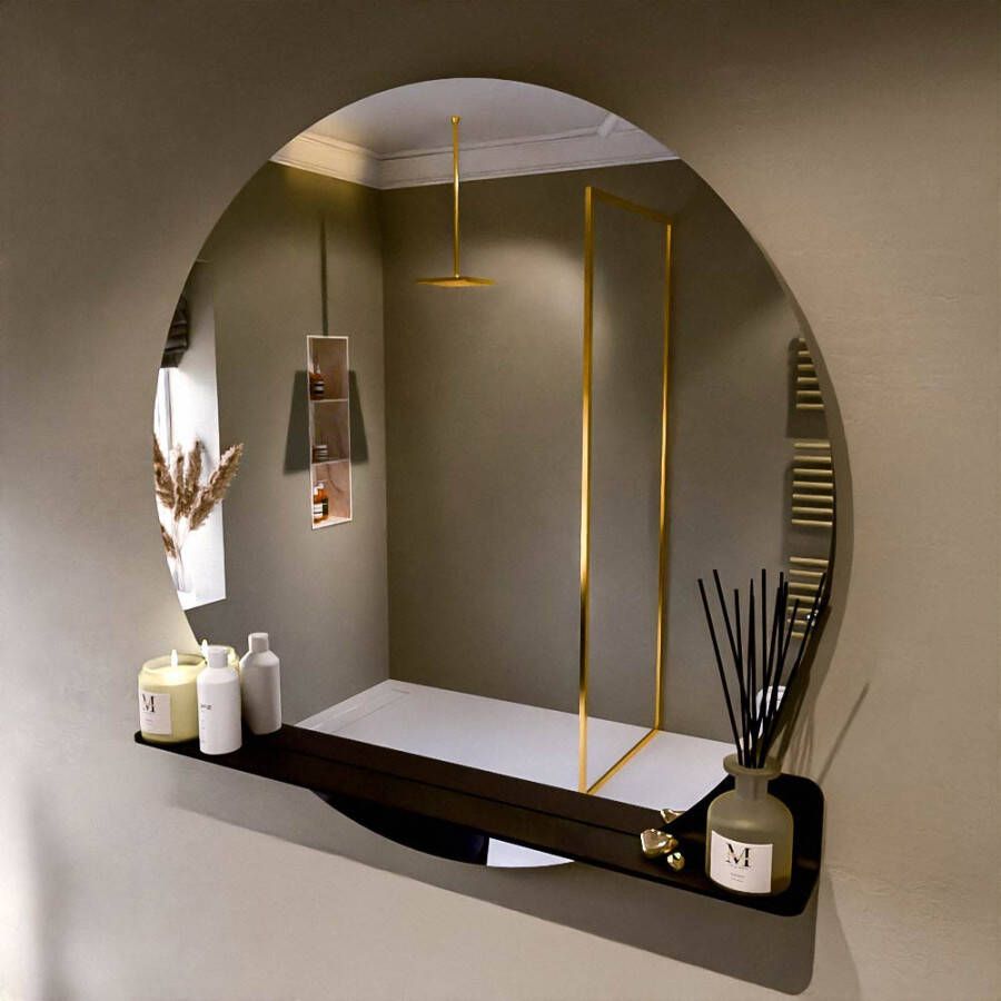 Mondiaz SPOT Badkamerspiegel rond 110cm spiegelplanchet kleur Urban SPOTPLNCHT110URB