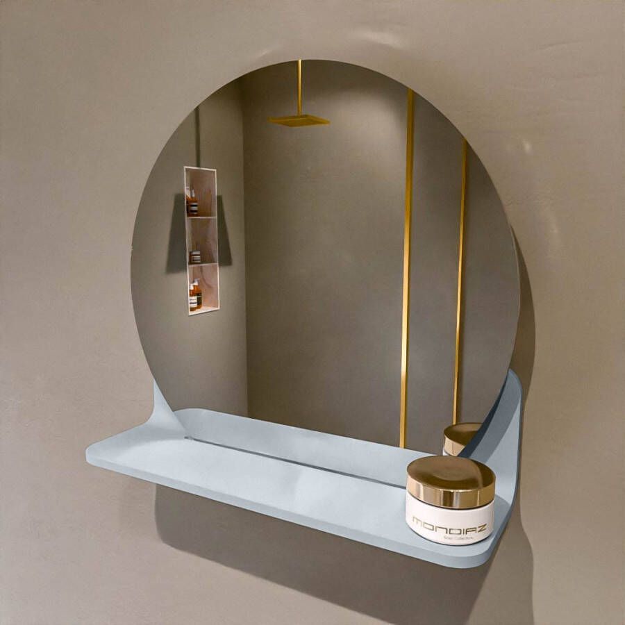 Mondiaz SPOT Badkamerspiegel rond 40cm spiegelplanchet kleur Clay SPOTPLNCHT40CLA