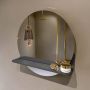 Mondiaz SPOT Badkamerspiegel rond 50cm spiegelplanchet kleur Dark Grey SPOTPLNCHT50DGR - Thumbnail 1