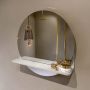 Mondiaz SPOT Badkamerspiegel rond 50cm spiegelplanchet kleur Linen SPOTPLNCHT50LIN - Thumbnail 1