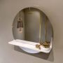 Mondiaz SPOT Badkamerspiegel rond 50cm spiegelplanchet kleur Talc SPOTPLNCHT50TAL - Thumbnail 1