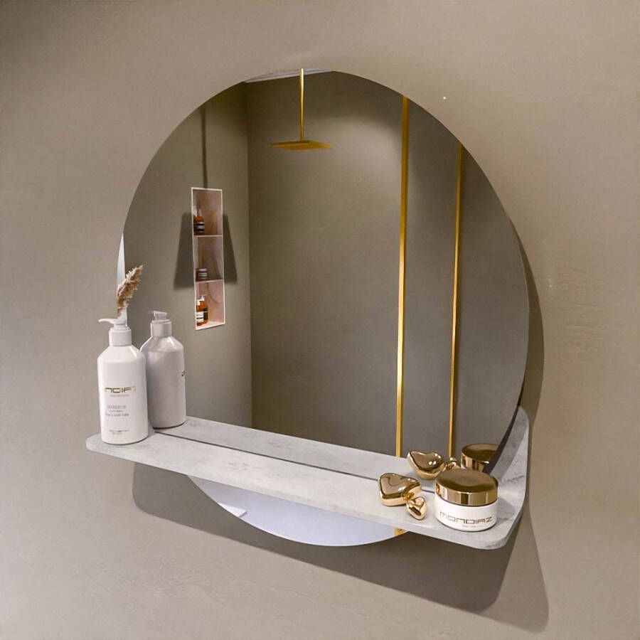 Mondiaz SPOT Badkamerspiegel rond 60cm spiegelplanchet kleur Opalo SPOTPLNCHT60OPA