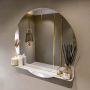 Mondiaz SPOT Badkamerspiegel rond 90cm spiegelplanchet kleur Ostra SPOTPLNCHT90OST - Thumbnail 1