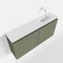 Mondiaz TURE Toiletmeubel 100x23x50cm met 0 kraangaten 2 deuren army mat Wastafel Eden rechts Solid Surface Wit FK75341144 - Thumbnail 1