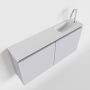 Mondiaz TURE Toiletmeubel 100x23x50cm met 1 kraangaten 2 deuren cale mat Wastafel Eden rechts Solid Surface Wit FK75341263 - Thumbnail 1