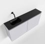Mondiaz TURE Toiletmeubel 100x23x50cm met 0 kraangaten 2 deuren cale mat Wastafel Eden links Solid Surface Zwart FK75341613 - Thumbnail 1