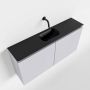 Mondiaz TURE Toiletmeubel 100x23x50cm met 0 kraangaten 2 deuren cale mat Wastafel Eden midden Solid Surface Zwart FK75341611 - Thumbnail 1
