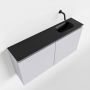 Mondiaz TURE Toiletmeubel 100x23x50cm met 0 kraangaten 2 deuren cale mat Wastafel Eden rechts Solid Surface Zwart FK75341615 - Thumbnail 1