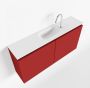 Mondiaz TURE Toiletmeubel 100x23x50cm met 1 kraangaten 2 deuren fire mat Wastafel Eden midden Solid Surface Wit FK75341199 - Thumbnail 1