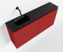 Mondiaz TURE Toiletmeubel 100x23x50cm met 0 kraangaten 2 deuren fire mat Wastafel Eden links Solid Surface Zwart FK75341555 - Thumbnail 1