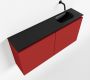 Mondiaz TURE Toiletmeubel 100x23x50cm met 0 kraangaten 2 deuren fire mat Wastafel Eden rechts Solid Surface Zwart FK75341557 - Thumbnail 1