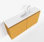 Mondiaz TURE Toiletmeubel 100x23x50cm met 1 kraangaten 2 deuren ocher mat Wastafel Eden midden Solid Surface Wit FK75341169 - Thumbnail 1