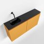 Mondiaz TURE Toiletmeubel 100x23x50cm met 0 kraangaten 2 deuren ocher mat Wastafel Eden links Solid Surface Zwart FK75341526 - Thumbnail 1