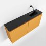 Mondiaz TURE Toiletmeubel 100x23x50cm met 0 kraangaten 2 deuren ocher mat Wastafel Eden rechts Solid Surface Zwart FK75341528 - Thumbnail 1