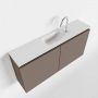 Mondiaz TURE Toiletmeubel 100x23x50cm met 1 kraangaten 2 deuren smoke mat Wastafel Eden midden Solid Surface Wit FK75341109 - Thumbnail 1