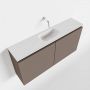 Mondiaz TURE Toiletmeubel 100x23x50cm met 0 kraangaten 2 deuren smoke mat Wastafel Eden midden Solid Surface Wit FK75341110 - Thumbnail 1