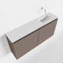 Mondiaz TURE Toiletmeubel 100x23x50cm met 0 kraangaten 2 deuren smoke mat Wastafel Eden rechts Solid Surface Wit FK75341114 - Thumbnail 1