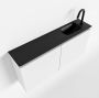 Mondiaz TURE Toiletmeubel 100x23x50cm met 1 kraangaten 2 deuren talc mat Wastafel Eden rechts Solid Surface Zwart FK75341382 - Thumbnail 1