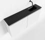 Mondiaz TURE Toiletmeubel 100x23x50cm met 0 kraangaten 2 deuren talc mat Wastafel Eden rechts Solid Surface Zwart FK75341383 - Thumbnail 1