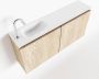 Mondiaz TURE Toiletmeubel 100x23x50cm met 1 kraangaten 2 deuren washed oak mat Wastafel Eden links Solid Surface Wit FK75341291 - Thumbnail 1