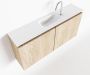 Mondiaz TURE Toiletmeubel 100x23x50cm met 1 kraangaten 2 deuren washed oak mat Wastafel Eden midden Solid Surface Wit FK75341289 - Thumbnail 1