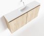 Mondiaz TURE Fonteinset 100x23x50cm 0 kraangaten 2 deuren washed oak mat Wasbak midden Solid Surface Wit FK75341290 - Thumbnail 1