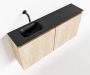 Mondiaz TURE Toiletmeubel 100x23x50cm met 0 kraangaten 2 deuren washed oak mat Wastafel Eden links Solid Surface Zwart FK75341642 - Thumbnail 1