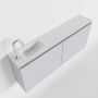 Mondiaz TURE Toiletmeubel 120x23x50cm met 1 kraangaten 2 deuren cale mat Wastafel Eden links Solid Surface Wit FK75341267 - Thumbnail 1