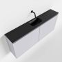 Mondiaz TURE Toiletmeubel 120x23x50cm met 0 kraangaten 2 deuren cale mat Wastafel Eden midden Solid Surface Zwart FK75341617 - Thumbnail 1