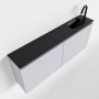 Mondiaz TURE Toiletmeubel 120x23x50cm met 1 kraangaten 2 deuren cale mat Wastafel Eden rechts Solid Surface Zwart FK75341620 - Thumbnail 1