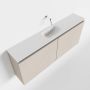 Mondiaz TURE Toiletmeubel 120x23x50cm met 0 kraangaten 2 deuren linen mat Wastafel Eden midden Solid Surface Wit FK75341236 - Thumbnail 1