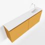 Mondiaz TURE Toiletmeubel 120x23x50cm met 0 kraangaten 2 deuren ocher mat Wastafel Eden rechts Solid Surface Wit FK75341180 - Thumbnail 1