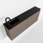 Mondiaz TURE Toiletmeubel 120x23x50cm met 1 kraangaten 2 deuren smoke mat Wastafel Eden links Solid Surface Zwart FK75341473 - Thumbnail 1