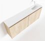 Mondiaz TURE Toiletmeubel 120x23x50cm met 0 kraangaten 2 deuren washed oak mat Wastafel Eden rechts Solid Surface Wit FK75341300 - Thumbnail 1