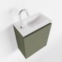 Mondiaz TURE Fonteinset 40x23x50cm 1 kraangat 1 deur army mat Wasbak rechts Solid Surface Wit FK75341125 - Thumbnail 1