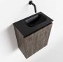 Mondiaz TURE Fonteinset 40x23x50cm 0 kraangaten 1 deur dark brown mat Wasbak rechts Solid Surface Zwart FK75341655 - Thumbnail 1