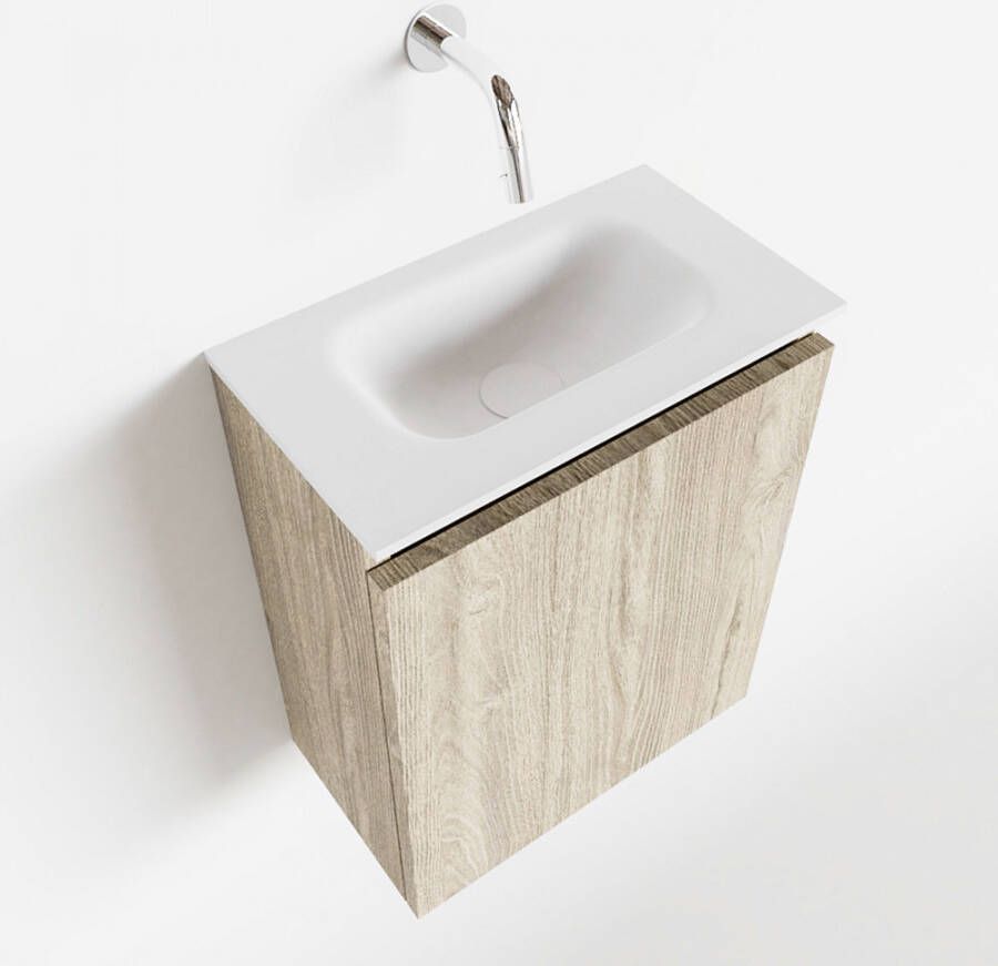 Mondiaz TURE 40cm toiletmeubel light brown grey. EDEN wastafel talc midden geen kraangat